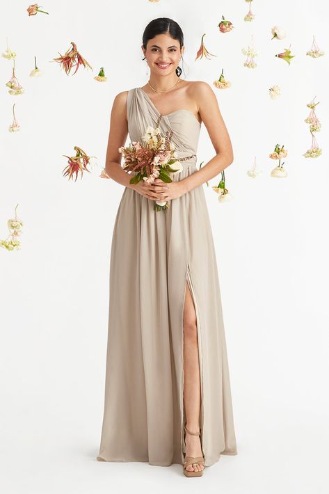 Chiffon Bridesmaid Dresses | Chiffon Dresses | Birdy Grey Neutral Bridesmaid Dresses Mismatched, Bridal Shower Treats, Champagne Bridesmaid Dress, High Neck Halter Dress, Bridesmaid Dress Chiffon, Neutral Bridesmaid Dresses, Neutral Dresses, Grecian Dress, Wedding Roles