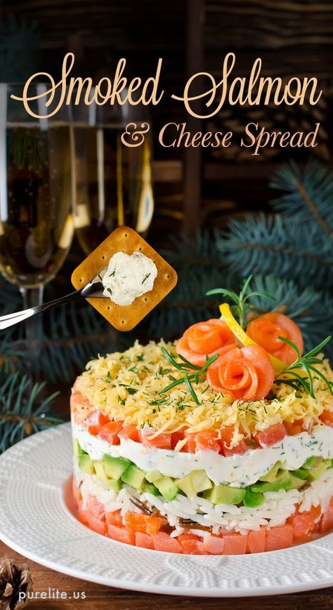 50+ Best Party Recipes: Food for New Years Party Christmas Salmon, Cream Cheese Rolls Recipe, Apple Bites Recipe, Guacamole Bites, Salmon Smoked, Salmon Platter, Smoked Salmon Salad, Impressive Appetizers, Cheese Appetizer