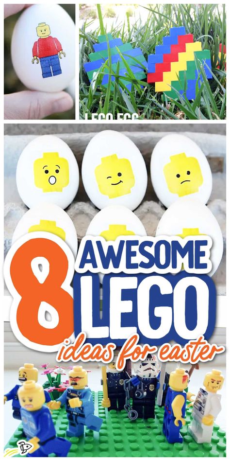 8 LEGO Ideas For Easter Lego Easter Basket, Lego Easter Eggs, Lego Easter, Lego Shirts, Easter Jokes, Lego Print, Personalized Easter Eggs, Egg Card, Easter Hats