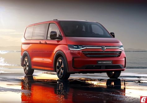 2025 VW Transporter T7: Design, Powertrains And Everything Else We Know | Carscoops Vw Caravelle, Mercedes Benz Vito, Barn Style Doors, Transit Custom, Door Molding, Toyota Hiace, Cargo Van, Instrument Cluster, Vw Transporter