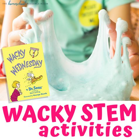 20 Wacky Wednesday Ideas: Easy, Low Prep Activities & Surprises! - The Homeschool Resource Room Wacky Wednesday Ideas, Dr Seuss Stem, Wacky Day, Wednesday Ideas, Dr Seuss Preschool Activities, Read Across America Week, Dr Seuss Preschool, Elementary Stem Activities, Dr Seuss Activities