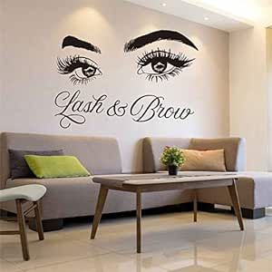 Lash & Brow Wall Decal Eyelash Extension Beauty Salon Decoration Make Up Room Wall Stickers LL300 (Black) Wall Sticker Ideas, Beauty Salon Decoration, Modern Wall Stickers, Room Wall Stickers, Esthetician Room Decor, Esthetics Room, Salon Suites Decor, Beauty Salon Decor, Mirror Design Wall