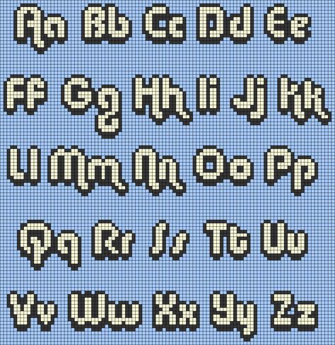 Pixelated Alphabet, Letters Pixel Art, Pixel Art Letters, Pixel Lettering, Pixel Letters, Pixel Alphabet, Pixel Font, Graph Paper Drawings, Cross Stitch Fonts