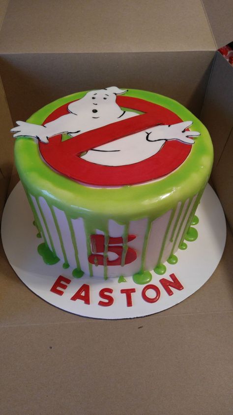 Ghostbusters Theme Bday Cake Buttercream with fondant and white chocolate ganache. Ghostbuster Cakes Ideas, Ghost Buster Cakes, Ghostbusters Birthday Party Cakes, Ghostbuster Themed Party, Ghostbusters Birthday Party Ideas, Ghostbuster Cakes Birthdays, Ghostbuster Cupcakes, Ghostbusters Party Food, Ghostbusters Party Ideas