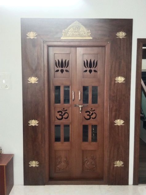 Single Entrance Door, Pooja Room Door, Temple Door, Pooja Door, Puja Ghar, Pooja Unit, Room Wallpaper Designs, Pooja Door Design, Tradition Quotes