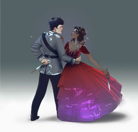 Maven Calore and Mare Barrow Red Queen; Maven's dagger is covered in Red blood, and Mare's dagger is covered in Silver blood... Fan Art Red Queen, Red Queen Fan Art, Red Queen Characters, Mare Barrow, The Red Queen Series, Books Characters, Red Queen Victoria Aveyard, Victoria Aveyard, Queen Art