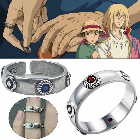 Howls Moving Castle Cosplay, Castle Ring, Howl And Sophie, Anime Jewelry, Howl's Moving Castle, Couples Ring Set, Anime Cosplay Costumes, Couple Ring, Howls Moving Castle