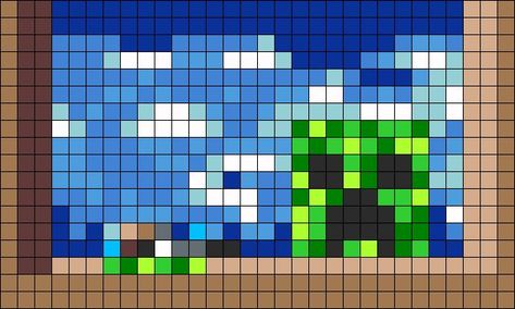 Minecraft Creeper Painting bead pattern | Pixel art/Cross stitch ... Creeper Painting, Minecraft Blueprint, Minecraft Painting, Painting Minecraft, Minecraft Beads, Minecraft Pattern, Creeper Minecraft, Minecraft Pictures, Pixel Art Templates