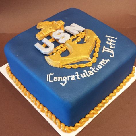 US Navy cake by Frostings Bake Shop Navy Chief Promotion Party Ideas, Navy Chief Party, Navy Retirement Cakes, Boot Camp Cake, Us Navy Chief Cake, Captain Cake Ideas, Navy Chief Retirement Cakes, Navy Chief Cake, Us Navy Cake