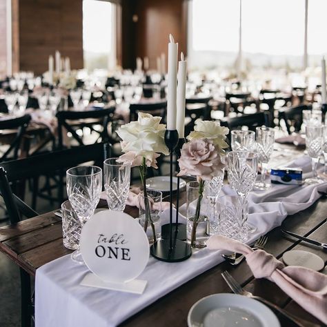 Frosted table numbers with black acrylic lettering - these look amazing with subtle candlelight behind! ⁠ ⁠ Love that these look amazing on a long table too!⁠ ⁠ ⁠ ⁠ #tablenumbers #acrylictablenumber #lasercut #lasercutacrylic #wedding #weddingstyle #weddingstyling Frosted Table Numbers, Long Tables, Acrylic Table Number, Custom Wedding Signs, Cute Wedding Ideas, Long Table, Laser Cut Acrylic, Black Acrylic, Wedding Table Numbers