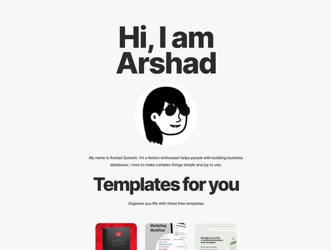 Portfolio for Notion Creators with Carrd.co Carrd Co Portfolio, Carrd Templates Free, Notion Portfolio, Notion Cover, Goals Template, Sketchbook Cover, Meal Planning Template, Aesthetic Template, Cover Ideas