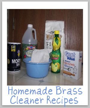 Several homemade brass cleaner and polish recipes to keep both your lacquered brass, and unlacquered brass clean and shiny. Clean Brass Remove Tarnish, Homemade Cleaners Recipes, Copper Cleaner, Brass Cleaner, Clean Baking Pans, Cleaner Recipes, Deep Cleaning Tips, Products Ideas, Cleaners Homemade