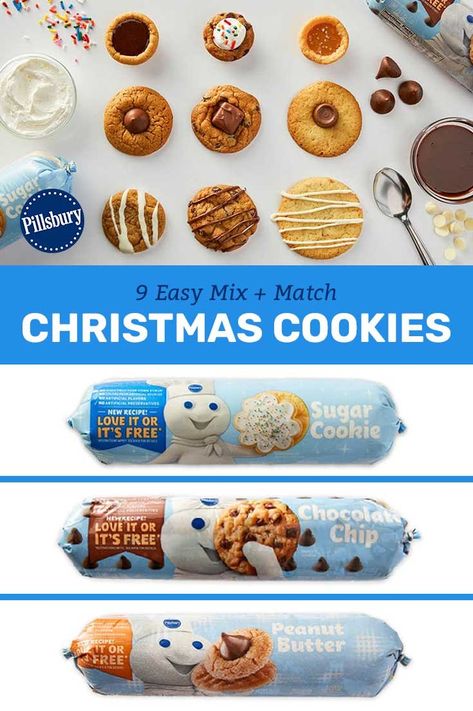 Christmas Cookies With Pillsbury Dough, Store Bought Cookie Dough Recipes, Store Bought Cookie Dough Ideas, Easy Holiday Dinner Recipes, Xmas Dinner Recipes, Holiday Dinner Recipes, Xmas Dinner, Homemade Food Gifts, Christmas Food Gifts