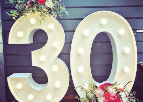 Light Up Numbers, 18th Birthday Party Themes, Wooden Letters Decorated, Birthday Lights, 16th Birthday Decorations, Large Wooden Letters, Wooden Numbers, Light Up Letters, Light Decoration