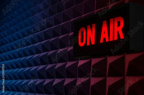 Stock Image: for radio stations: background with on air sign Radio Station Background, Radio Background, On Air Radio, On Air Sign, Radio Design, Wall Of Sound, Air Signs, Radio Stations, On Air