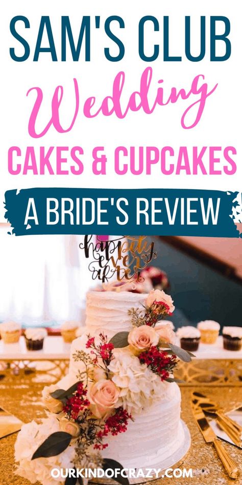 Want to know our biggest secret to saving a ton of money on your wedding cake?! It’s Sam’s Club Wedding Cakes! (Yes, I know you saw the title.) But if you want to save money on your wedding, ordering a wedding cake from Sam’s Club is the perfect place to start! Wedding Cake Sams Club, Sams Club Sheet Cake, Wedding Cake For Bride And Groom Only, Sams Cakes Designs, Sams Club Catering Ideas, Sams Club Cupcakes Wedding, Sams Club 3 Tier Cake, Sams Club Cake Designs, Sams Club Cake Hack