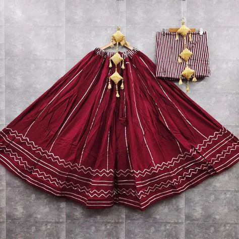 New one 🔥🔥 (MJ810) Reyon cotton chaniya choli with gota work with best finishing and original quality 💃 With all new shades 7 to 8 mtr flair ( 16 KALI /\ /\ ) 42 waist 42 length With heavy gotta work 1 mtr blouse reyon cotton fabric with gota work all over as shown in photo Pure crape lining in chaniya Price :- 750/- Ready stock Cotton Chaniya Choli, Gotta Work, Gota Work, Chaniya Choli, Ready Stock, Cotton Fabric, Shades, Pure Products, The Originals