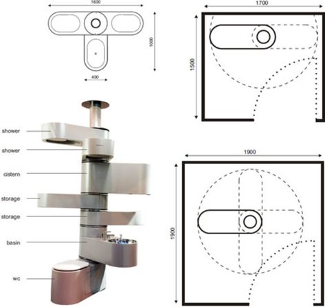Home Decor Ideas Bathroom, Compact Bathroom Design, Cottage Addition, High Tech Interior, Bathroom Tower, Modular Bathroom, Sleep Box, Modular Bathrooms, Very Small Bathroom