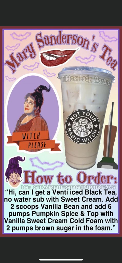 Disney Starbucks Drinks, Starbucks Halloween Drinks, Fall Coffee Recipes, Starbucks Ideas, Copycat Starbucks Drinks, Starbucks Flavors, Holiday Starbucks, Starbucks Drink Menu, Coffee Orders