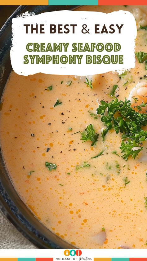 Creamy Seafood Symphony Bisque Creamy Seafood Symphony Bisque, Seafood Broth Uses, Seafood Broth Recipe, Crab And Shrimp Soup, Shrimp Bisque Soup Recipes, Creamy Seafood Bisque Recipe, Seafood Newburg, Crab And Shrimp Seafood Bisque, Shrimp Bisque Recipe