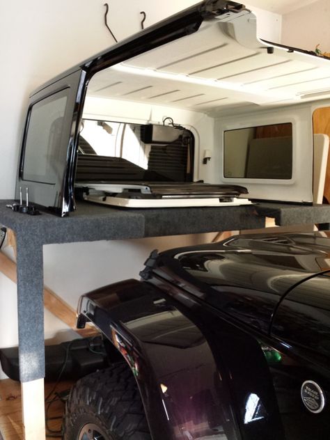 Jeep Top Storage, Jeep Living, Landi Jeep, Jeep Hardtop Storage, Jeep Storage, Jeep Wrangler Hard Top, Jeep Hard Top, Jeep Garage, Jeep Wrangler Forum