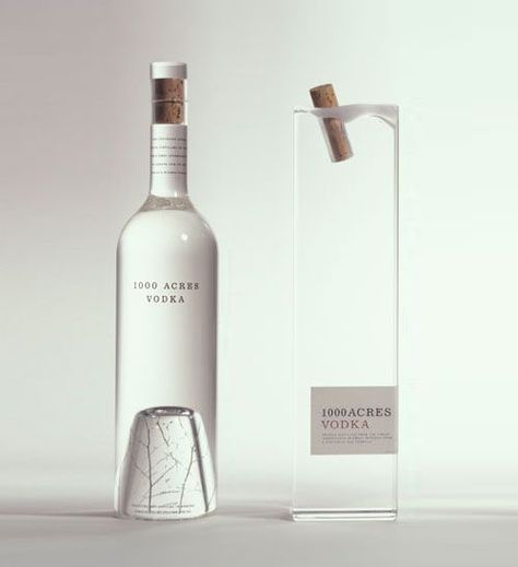 1000 Acres Vodka. I love the subtle tree at the bottom of the bottle Vodka Packaging, Alcohol Packaging, Gin Fizz, Cool Packaging, Alcohol Bottles, Graphic Design Packaging, Packing Design, Packaging Labels Design, Bottle Packaging