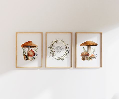 Mushroom Nursery Wall Art, Woodland Nursery print, Wall Decor Nursery, Baby Girl Nursery Decor, Gender Neutral poster, Mushroom prints. All posters are printed on high quality 280 gsm professional paper with high-end professional grade equipment.  Printed and Shipped with fast international shipping (DHL 3-5 business days) ! FRAMES ARE NOT INCLUDED Available print sizes: 8 x 10 inch / 20cm x 25cm A4 / 21cm x 29.7cm 11 x 14 inch / 27.9cm x 35.6cm A3 / 29.7cm x 42cm A2/ 42cm x 59.4 cm Boho Mushroom Nursery, Nursery Decor Themes, Mushroom Nursery Ideas, Mushroom Nursery Decor, Mushroom Baby Nursery, Mushroom Nursery, Poster Mushroom, Mushroom Home Decor, Mushroom Prints