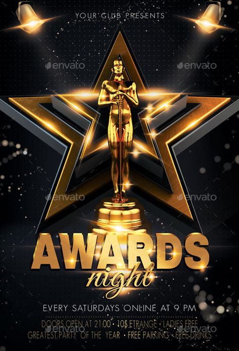 Golden Poster Design, Awards Night Poster, Award Background Design, Award Poster Design Layout, Award Design Graphics, Award Poster Design, Award Logo, Award Background, Luxury Graphic Design