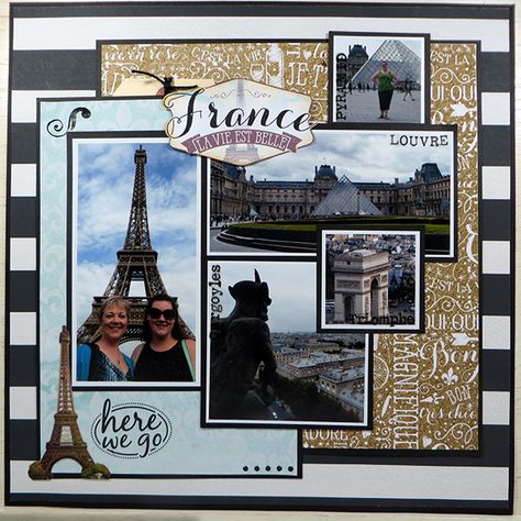 France+Layout - Scrapbook.com Europe Scrapbook, London Scrapbook, France Scrapbook, Scrapbooking Vacation, Paris Scrapbook, Trip Scrapbook, Scrapbooking Layouts Travel, Scrapbooking Templates, Travel Scrapbook Pages