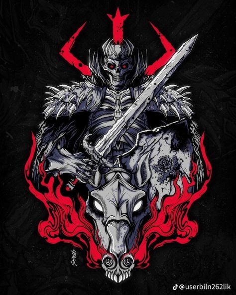 Berserk Wallpaper Pc, Skull Knight Tattoo, Skull Knight Berserk, Knight Pfp, Berserker Tattoo, Wallpapers Fall, Wallpaper Pc 4k, Skull Knight, Asian Dragon Tattoo