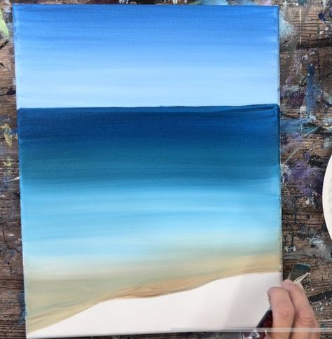 How To Paint A Beach - Acrylic Painting Tutorial Paint A Beach, Beach Color Palettes, High Clouds, Acrylic Tutorials, Acrylic Painting Diy, Seaside House, Sand Textures, Signs To Make, Painting Art Lesson