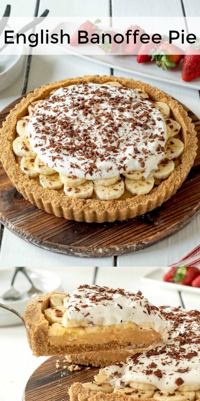 Easy Banoffee Pie, Vegan Banoffee Pie, Cakes Slices, Desserts No Bake, No Bake Pie, Banoffee Pie Recipe, Pie Ideas, Baking Hobby, Famous Desserts