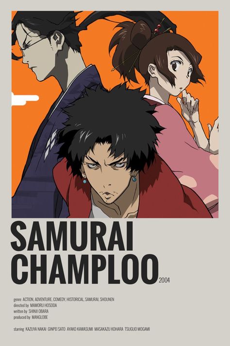 samurai champloo minimalist anime poster Seven Samurai Wallpaper, Samari Champloo, Samurai Champloo Wallpapers, Samurai Champloo Manga, Samurai Champloo Poster, Champloo Samurai, Anime Movie Poster, Minimalist Anime Poster, Anime Samurai