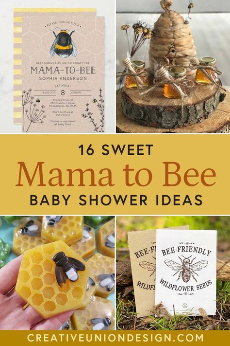 Mommy To Be Shower Ideas, Honey Party Favors Baby Shower Bee Theme, Ba Bee Shower Ideas, Honey Pot Baby Shower Ideas, Honey Favors Baby, Babee Shower Decorations, Honey Bee Baby Shower Ideas Girl, Birds And Bees Baby Shower Ideas, Honey Bee Shower Theme