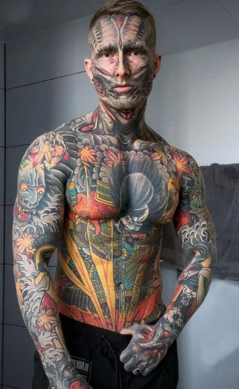 Body Suit Tattoo Men, Mens Body Tattoos, Tattoo Photography, Body Suit Tattoo, Full Body Tattoo, Full Body Suit, Face Tattoos, Body Suit, Body Tattoos