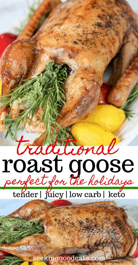 Goose Roast, Roast Goose Recipes, Roasted Goose, Cooked Goose, Roast Goose, Holiday Roast, Goose Recipes, Organ Meats, Traditional Christmas Food