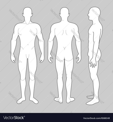 Male Body Drawing, Side View Drawing, Character Outline, Gas Mask Art, Back Drawing, Male Figure Drawing, Body Outline, Illustration Human, Male Pose Reference