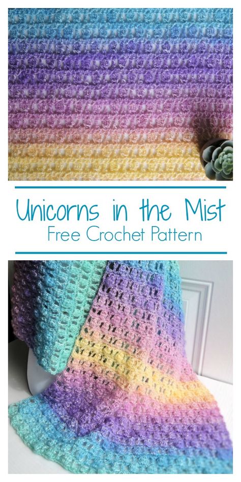 Unicorns in the Mist Shawl Crochet CrochetKim Free Pattern #CrochetKim #Crochet #lionbrandyarn #shawlinaball #beaunicorn #beautifulcrochetlace #lionbrand #freecrochetpattern Afghans Crochet, Crocheted Blanket, Crochet For Beginners Blanket, Manta Crochet, Haken Baby, Crochet Tutorials, Afghan Pattern, Crochet Inspiration, Shawl Crochet Pattern