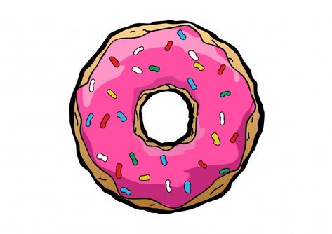 Free vector donut drawing - simple vector illustration inspired by Homer Simpson. Yummy donut on white background. Homer Donuts, Donut Pictures, Simpsons Donut, Wanderlust Stickers, Donut Drawing, Donut Cartoon, Tumblr Png, Universal Shirts, Pink Donuts