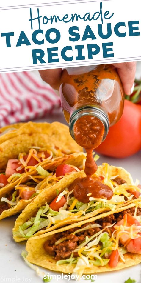 Homemade Taco Sauce With Fresh Tomatoes, Best Taco Sauce Recipe, Authentic Mexican Taco Sauce, Greek Yogurt Taco Sauce, Homemade Taco Sauce Easy, Home Made Taco Sauce, Easy Taco Sauce, Diy Taco Sauce, Vegan Taco Sauce