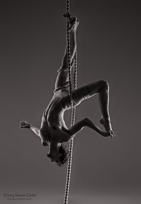 Hanged Man Drawing Reference, Hanging From Rope Pose Reference, Acrobat Poses, Aerial Rope, Trickster God, Simon Carter, Aerial Acrobatics, Aerial Dance, Partner Yoga