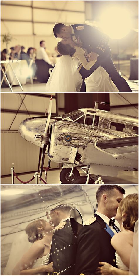 Aviation Wedding Theme, Pilot Wedding, 1940s Aesthetic, Aviation Inspiration, Airport Wedding, 40s Wedding, Hangar Wedding, Airplane Wedding, Aviation Wedding