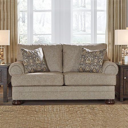 Included: 1 Loveseat(s), 2 Throw Pillow(s)Features: Removable CushionsArm Style: Roll ArmJoinery: Screwed, Nailed, Stapled, Blocked, GluedMeasurements: 78 Width/Inches, 40 Height/Inches, 42 Depth/InchesSeat Back Height: 19 InSeat Depth: 23 InSeat Height: 21 InWeight (lb.): 116 LbAssembly: AssembledFabric Description: ChenilleFilling Content: 100% Poly-FoamFrame Content: 70% Oriented Strand Board, 25% Metal, 5% Other 5% Or LessUpholstery Content: 100% PolyesterCare: Spot CleanDecor Styles: Tradi… Oversized Chair And Ottoman, Oversized Chair, Traditional Look, Chair And A Half, Ashley Furniture Homestore, Living Room Set, Loveseat Sofa, Toss Pillows, Ashley Furniture