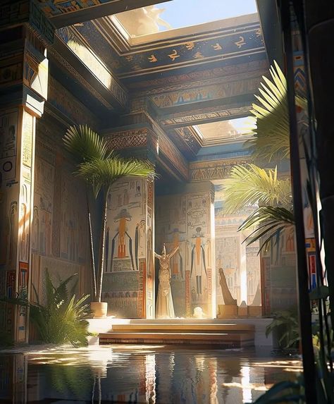 Ancient Egypt Architecture, Ancient Egypt Aesthetic, Desert Temple, Ancient Egyptian Cities, Egyptian Aesthetic, Ancient Egyptian Architecture, Egypt Concept Art, Egypt Aesthetic, Egyptian Temple