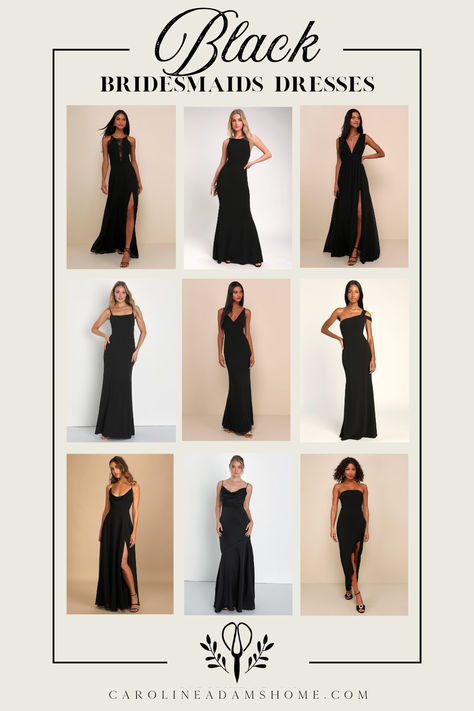 Make your bridal party stand out in style with our collection of chic black bridesmaids dresses, designed to flatter every figure and budget. Discover affordable elegance without compromising on quality or style! Black Bridesmaids Dresses, Party Stand, Black Bridesmaids, Black Bridesmaid Dresses, Wedding Vibes, Bridesmaids Dresses, Round Up, Party Fashion, Perfect Dress