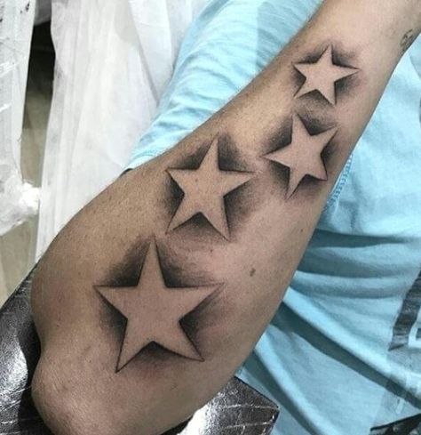 Star Sleeve Tattoo, Best Star Tattoos, Star Tattoos For Men, Hand Tattoo Images, Shooting Star Tattoo, Tattoo Ideas Males, Number Tattoo, Nautical Star, Star Tattoo Designs