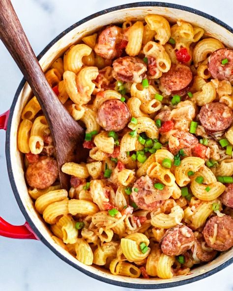 Pasta W Sausage, Andouille Sausage Pasta, Chicken Sausage Recipes Pasta, Creole Pasta, Andouille Sausage Recipes, Sausage Pasta Recipes, Weekly Dinner, Mardi Gras Food, Class Rings