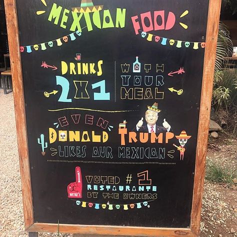 The sign from a Mexican restaurant in #costarica. Witty. Mexican Restaurant Chalkboard Ideas, Taco Restaurant, Restaurant Signs, Chalkboard Art, Mexican Restaurant, Family History, Chalkboard, Chalkboard Quote Art, Restaurant