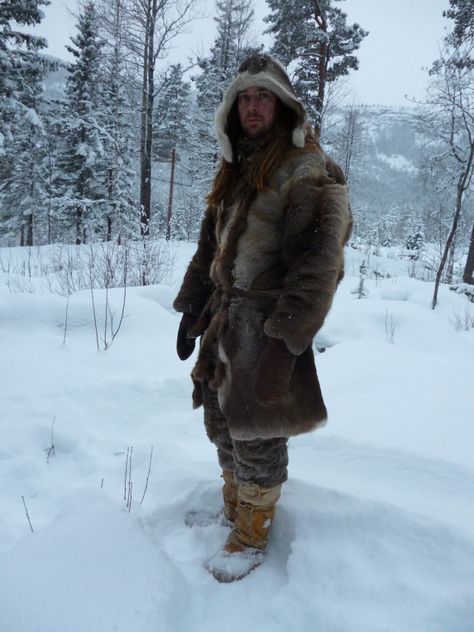 Buckskin Clothing, Mountain Man Clothing, Cloth Patches, Survival Clothing, Leather Hides, Animal Hide, Fur Clothing, Cold Outfits, Man Clothing