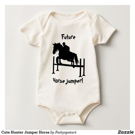 Holiday Onesies, Personalized Baby Clothes, Parenting Videos, Hunter Jumper, Custom Horse, Funny Outfits, Clothing Tags, Baby Shirts